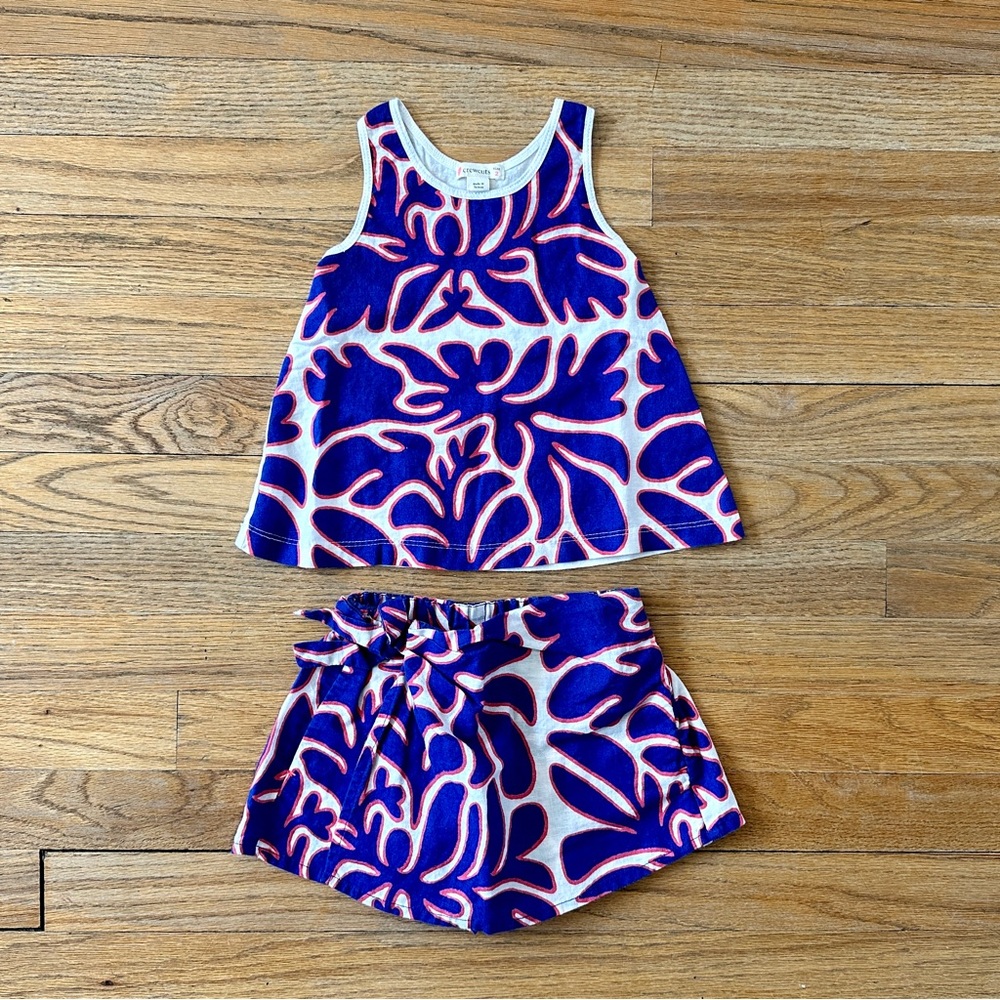 J.Crew Girls’ Tank + Skort in Punchy Palm, Size 2